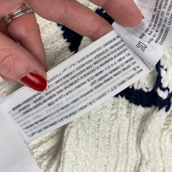 NWT Abercrombie & Fitch Sweater Tank Women's Size Large - Blue and Off White - Picture 12 of 13